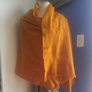 Elegant Wool Mustard Yellow Wrap